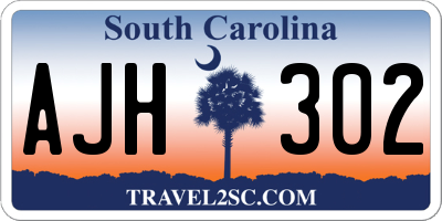 SC license plate AJH302