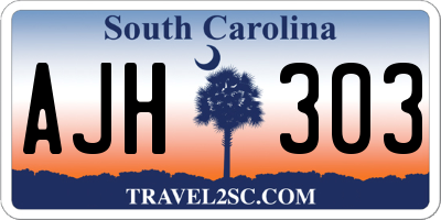 SC license plate AJH303