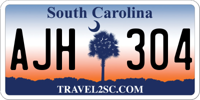 SC license plate AJH304