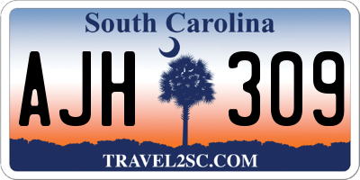 SC license plate AJH309