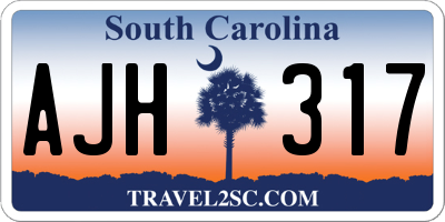 SC license plate AJH317