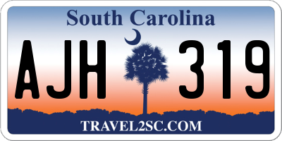 SC license plate AJH319
