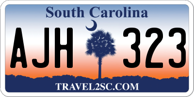 SC license plate AJH323