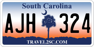 SC license plate AJH324