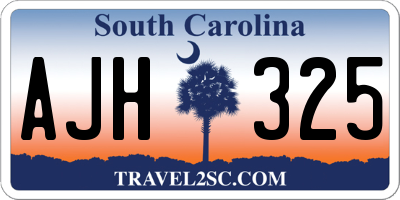 SC license plate AJH325