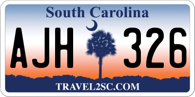 SC license plate AJH326