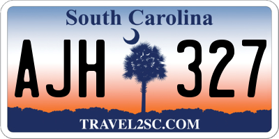 SC license plate AJH327