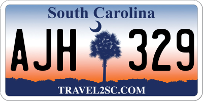 SC license plate AJH329