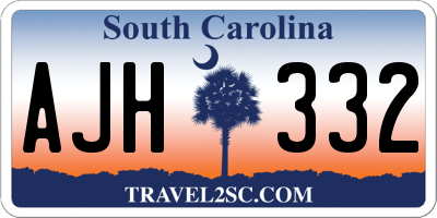 SC license plate AJH332
