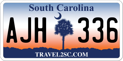 SC license plate AJH336