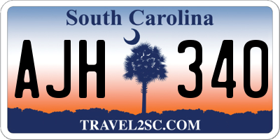 SC license plate AJH340