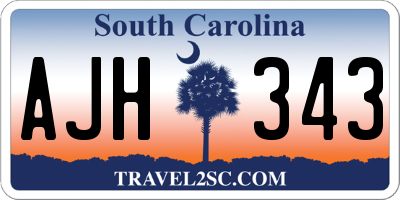 SC license plate AJH343