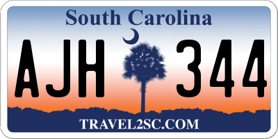SC license plate AJH344