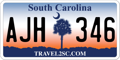 SC license plate AJH346
