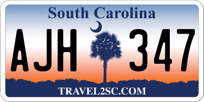 SC license plate AJH347
