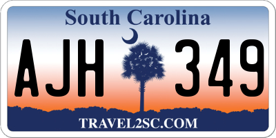 SC license plate AJH349
