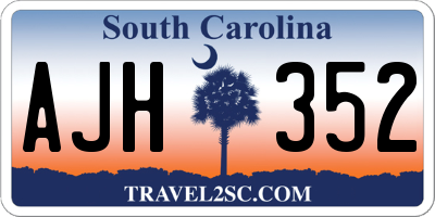 SC license plate AJH352