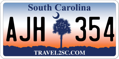 SC license plate AJH354