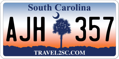 SC license plate AJH357