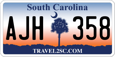 SC license plate AJH358
