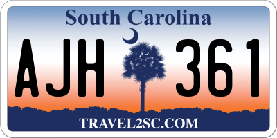 SC license plate AJH361
