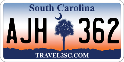 SC license plate AJH362