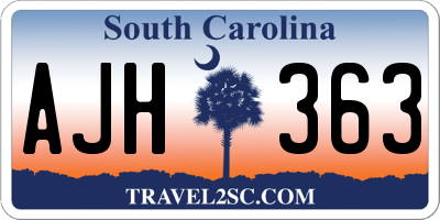 SC license plate AJH363