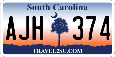 SC license plate AJH374