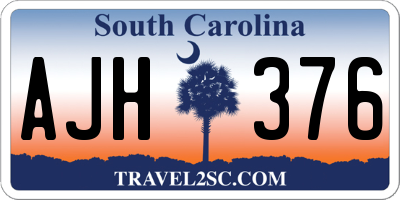 SC license plate AJH376