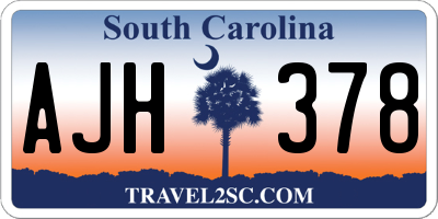 SC license plate AJH378