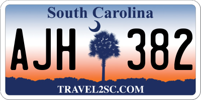 SC license plate AJH382