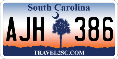 SC license plate AJH386