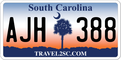 SC license plate AJH388