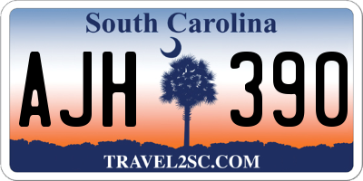 SC license plate AJH390