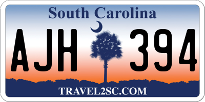 SC license plate AJH394