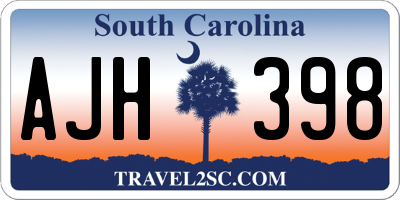 SC license plate AJH398