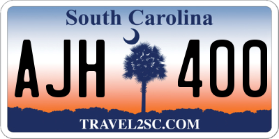 SC license plate AJH400