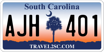 SC license plate AJH401