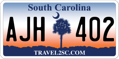 SC license plate AJH402