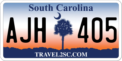 SC license plate AJH405