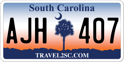 SC license plate AJH407