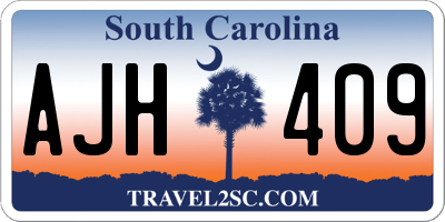 SC license plate AJH409