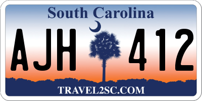 SC license plate AJH412