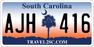 SC license plate AJH416
