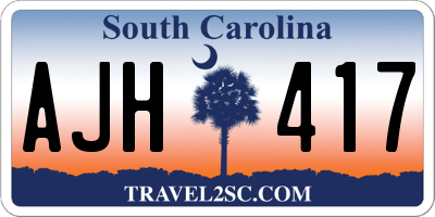 SC license plate AJH417