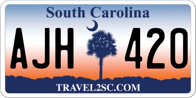 SC license plate AJH420