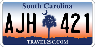 SC license plate AJH421