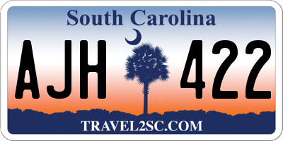 SC license plate AJH422