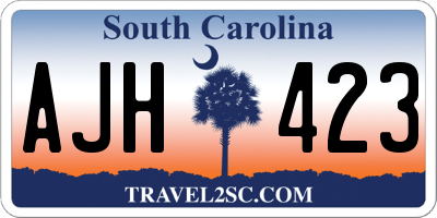 SC license plate AJH423