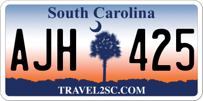 SC license plate AJH425